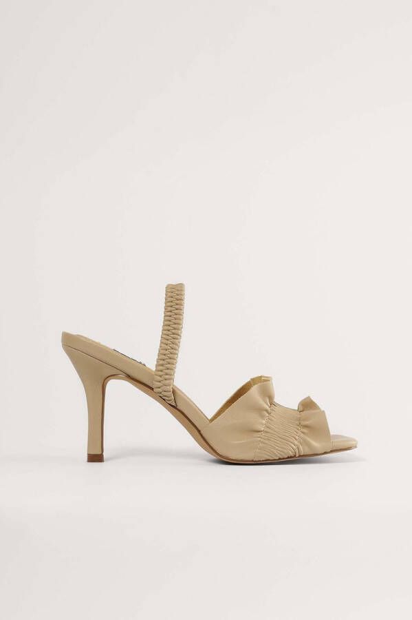 NA-KD NA KD Ruffled Vrouwen Sandalen 36 Beige