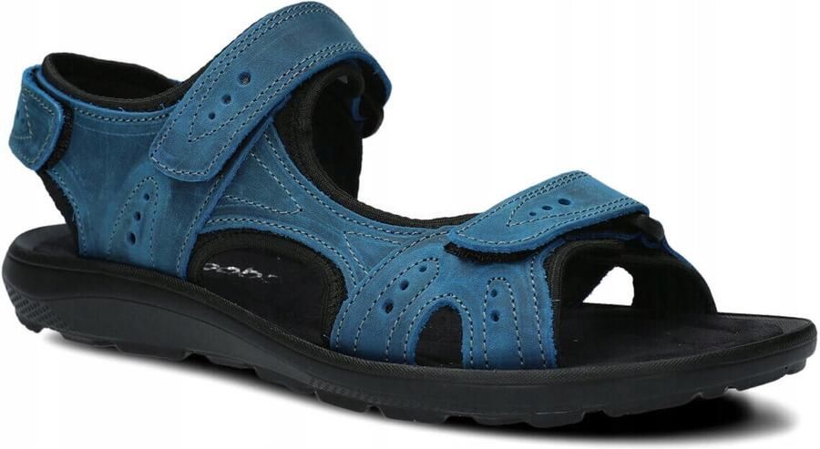 Nagaba Heren Sandalen Leer Kobalt Crazy