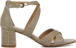Nalini Sandalen Leer Glitter Blokhak hoogte 23E094 Goud
