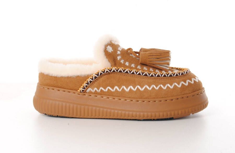 NAN-KU dames slipper Golem suède naturel