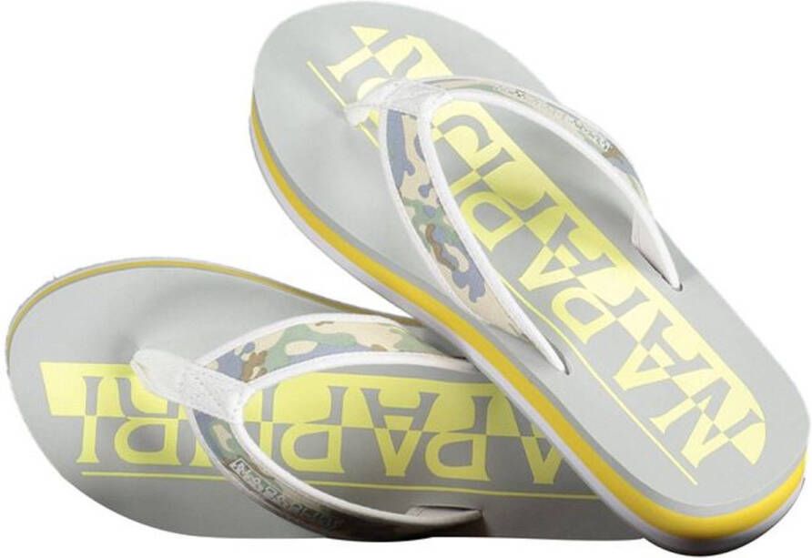 Napapijri Contrasterend Logo Slippers In Zonnig Geel