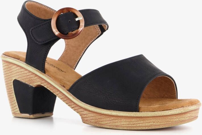 Natuform dames sandalen met hak zwart