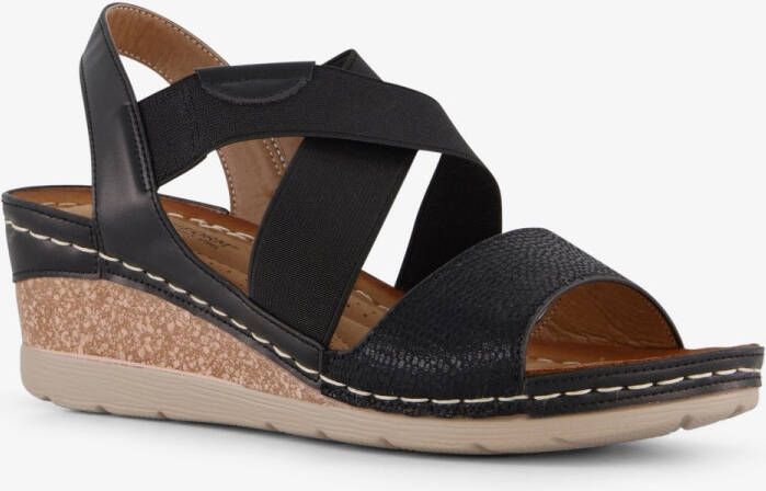 Natuform dames sandalen met sleehak Zwart