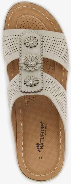 Natuform dames slippers met sleehak beige Uitneembare zool