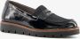 Natuform leren dames loafers zwart Uitneembare zool - Thumbnail 1