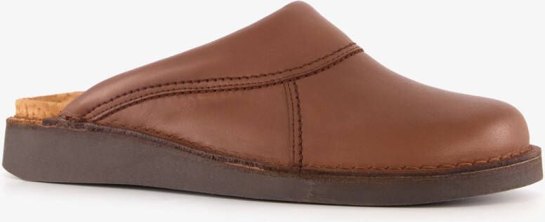 Natuform leren dames pantoffels bruin Sloffen