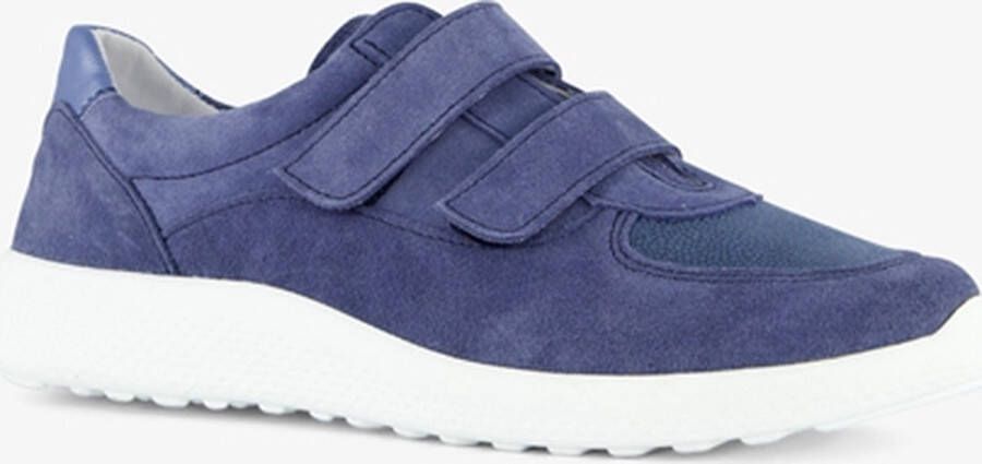 Natuform leren dames sneakers blauw Uitneembare zool