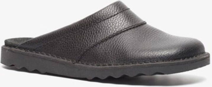 Natuform leren heren pantoffels Zwart Sloffen