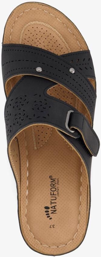 Natuform damaes slippers zwart Uitneembare zool