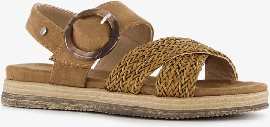 Natuform dames sandalen cognac bruin Uitneembare zool