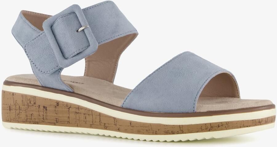 Natuform dames sandalen lichtblauw Uitneembare zool