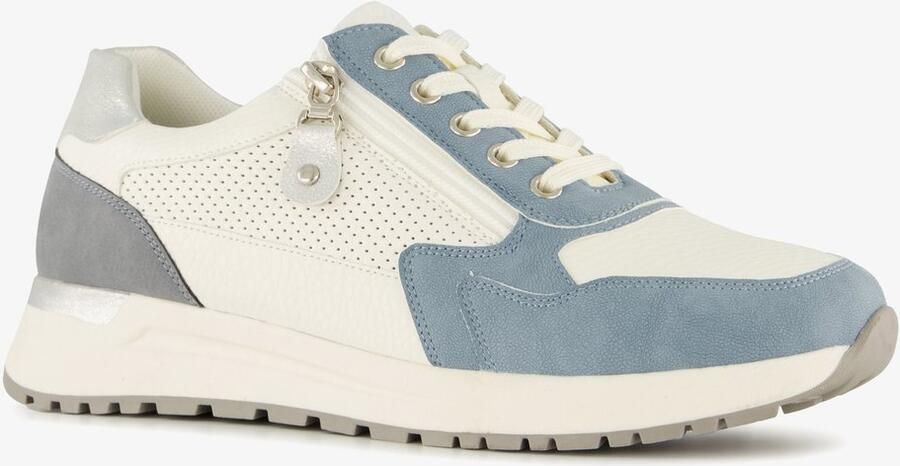 Natuform dames sneakers blauw wit Uitneembare zool