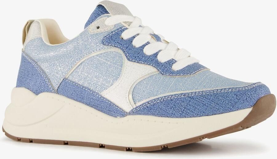 Natuform dames sneakers denim blauw Uitneembare zool