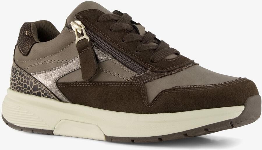 Natuform dames sneakers donkerbruin Uitneembare zool