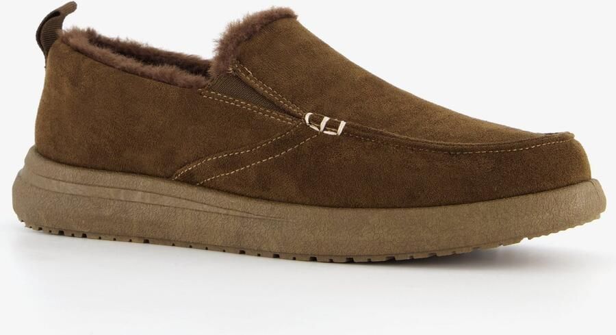 Natuform gevoerde heren pantoffels bruin Sloffen