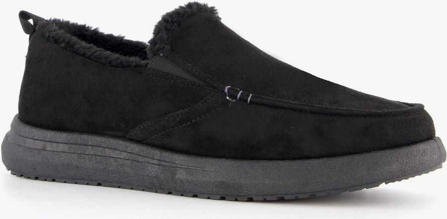 Natuform gevoerde heren pantoffels zwart Sloffen