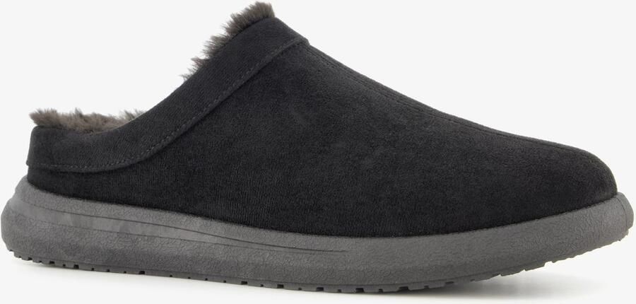 Natuform gevoerde heren pantoffels zwart Sloffen