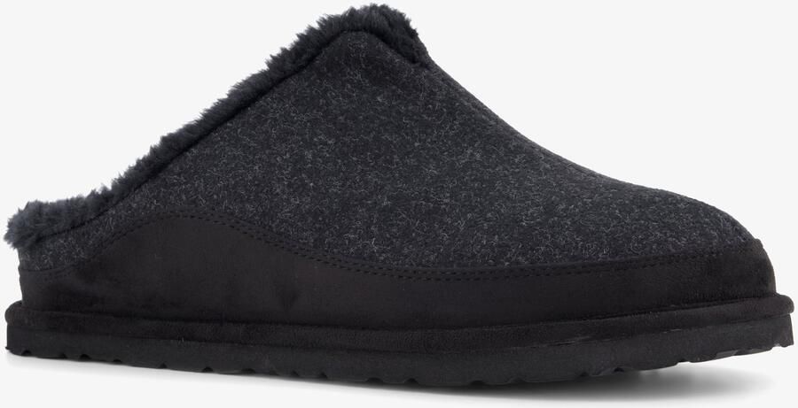 Natuform heren vilten pantoffels zwart Sloffen