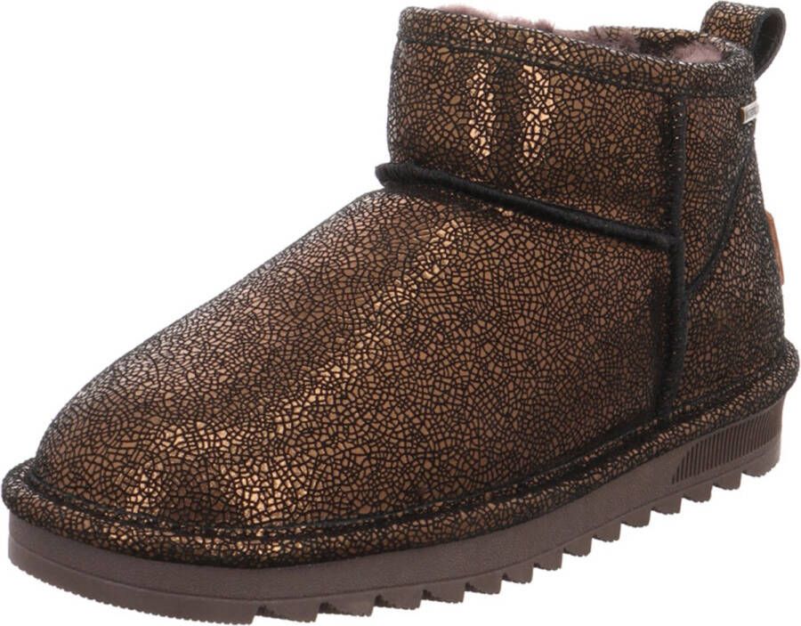 Natural Sense dames leren enkellaars Elbe 1152986 Warme voering goud glitter