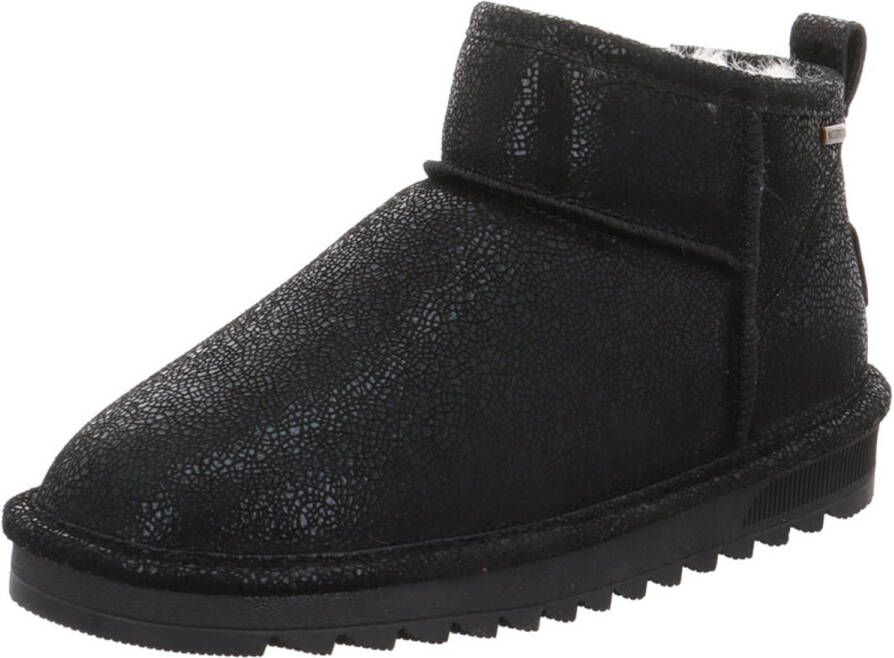 Natural Sense dames leren enkellaars Elbe 1152987 Warme voering zwart glitter