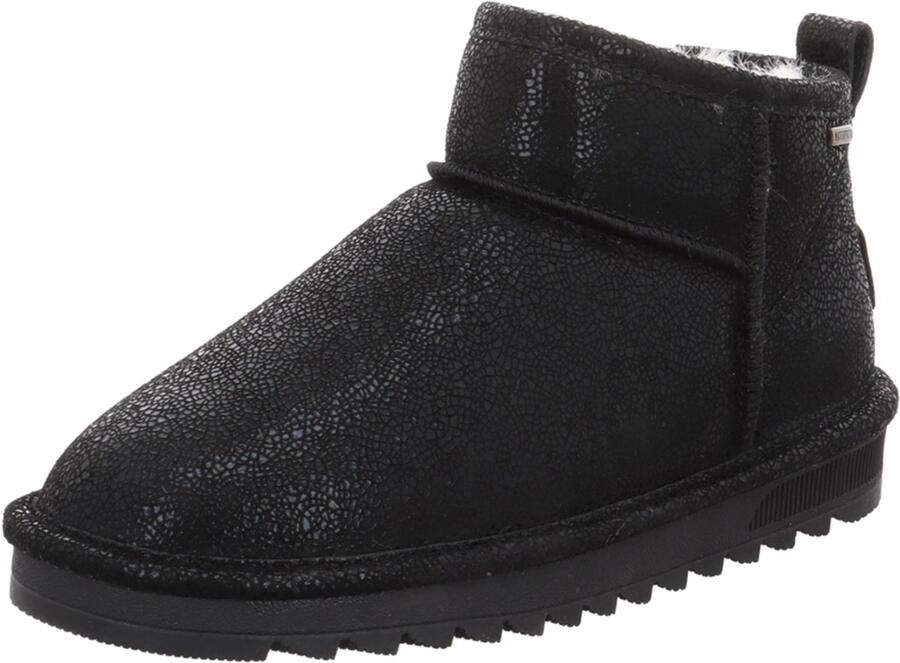 Natural Sense dames leren enkellaars Elbe 1152987 Warme voering zwart glitter