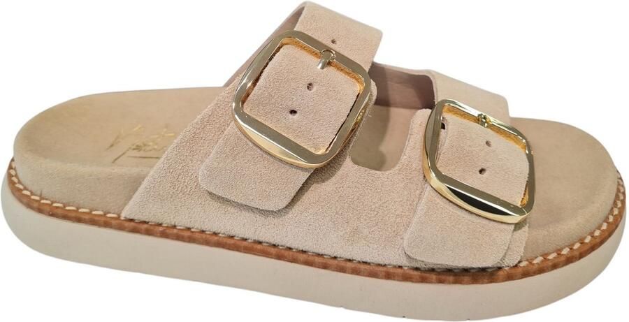 Natural Sense Suede Dames Slippers Beige