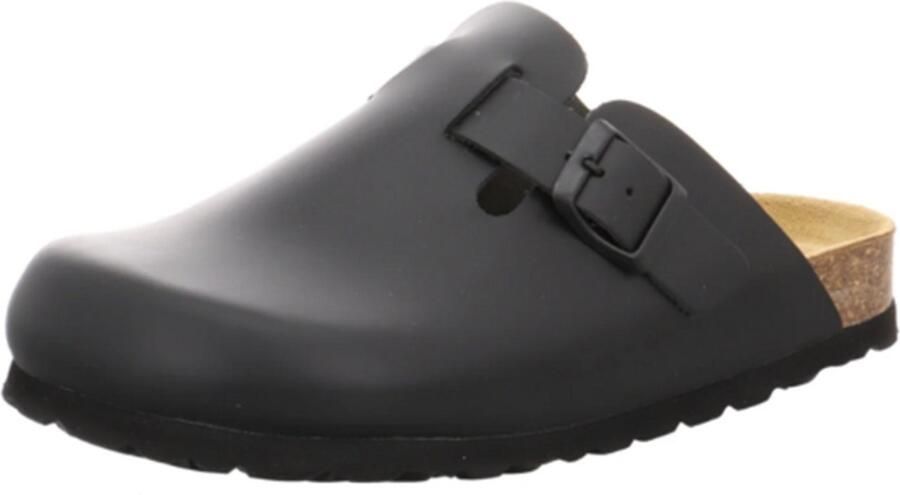 Natural Sense dames pantoffels klomp leer Zwaart