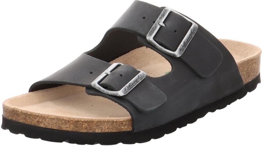 Natural Sense unisex pantoffels muiltjes sandalen leer navy
