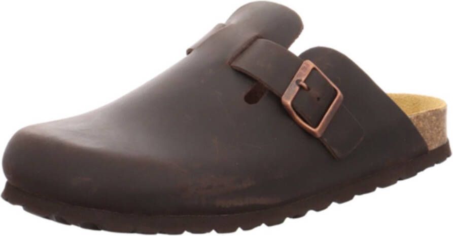 Natural Sense unisex pantoffels klomp leer bruin
