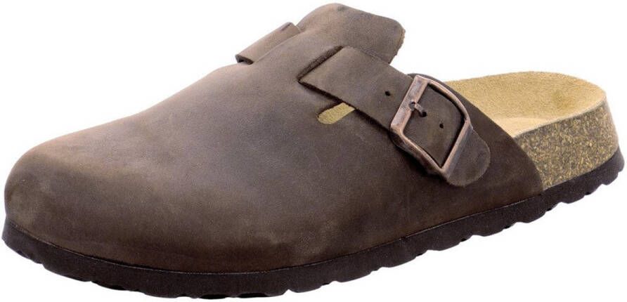 Natural Sense unisex pantoffels klomp leer bruin