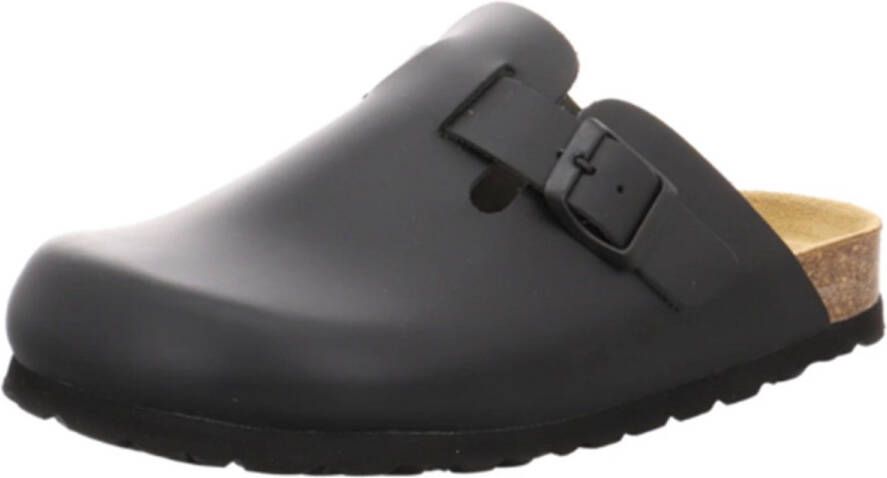 Natural Sense unisex pantoffels klomp leer Zwaart