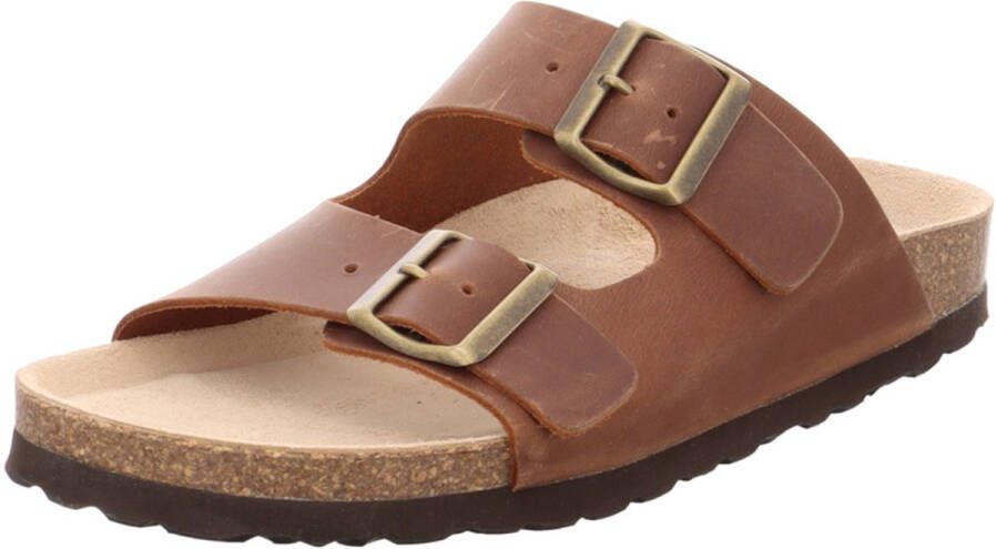 Natural Sense unisex pantoffels muiltjes sandalen leer bruin