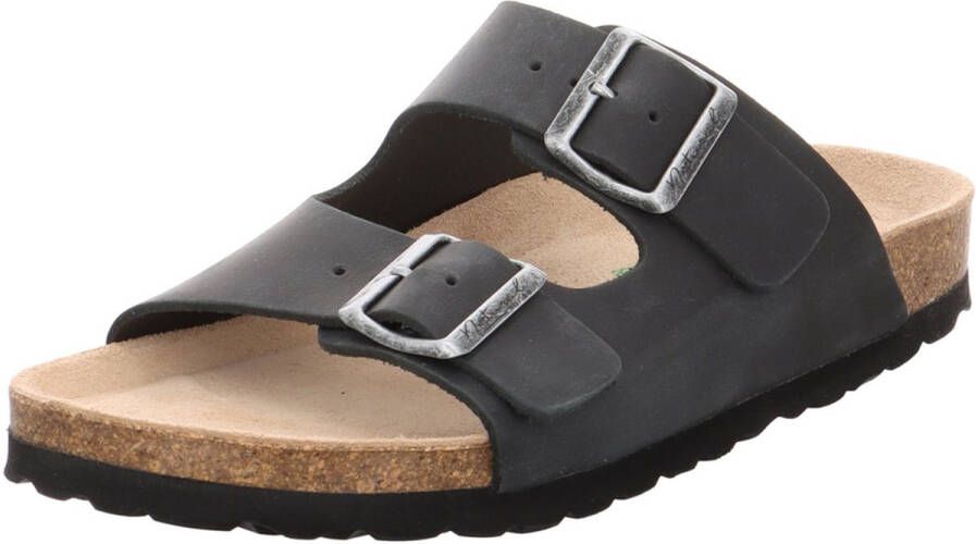 Natural Sense unisex pantoffels muiltjes sandalen leer navy