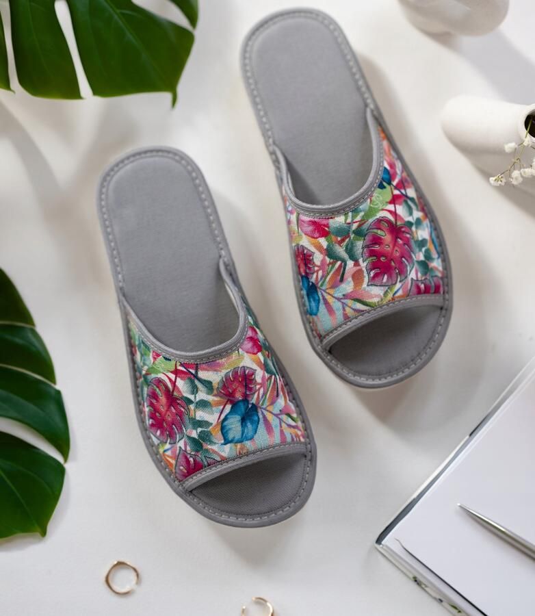 Natural Style Damespantoffels NS-009 Grijs Licht & Comfortabel