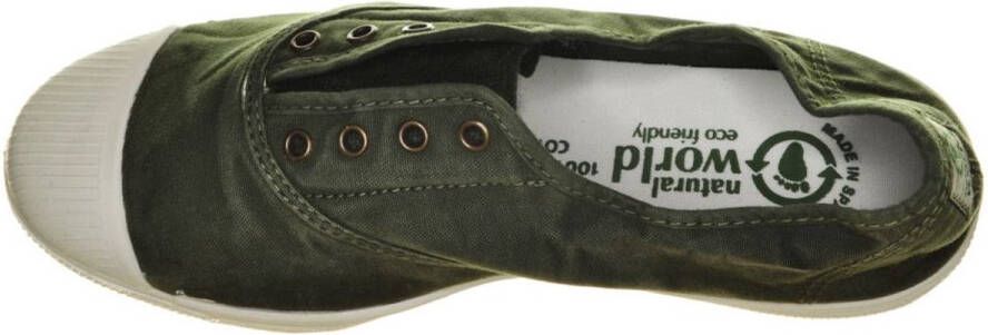 Natural World Sneakers Ingles Elastico Kaki 100% bio katoen