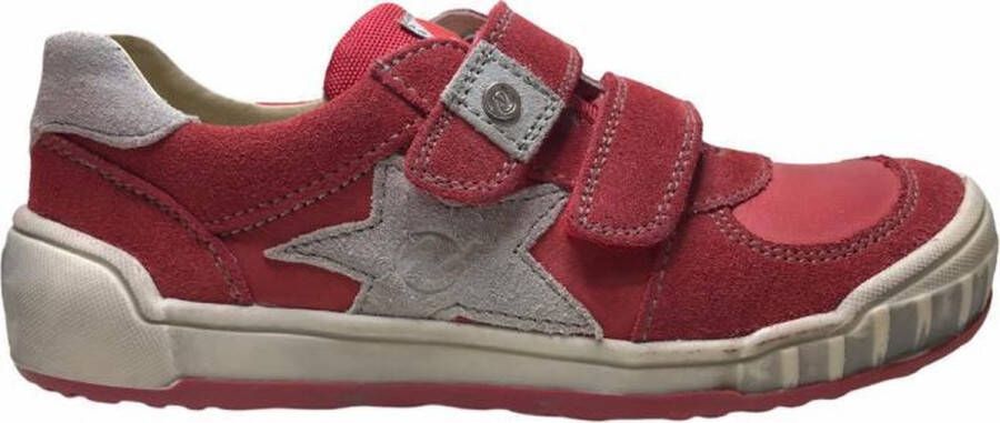 Naturino 2 velcro's bumper ster lederen sneakers Alden rood grijs mt 31 - Foto 1