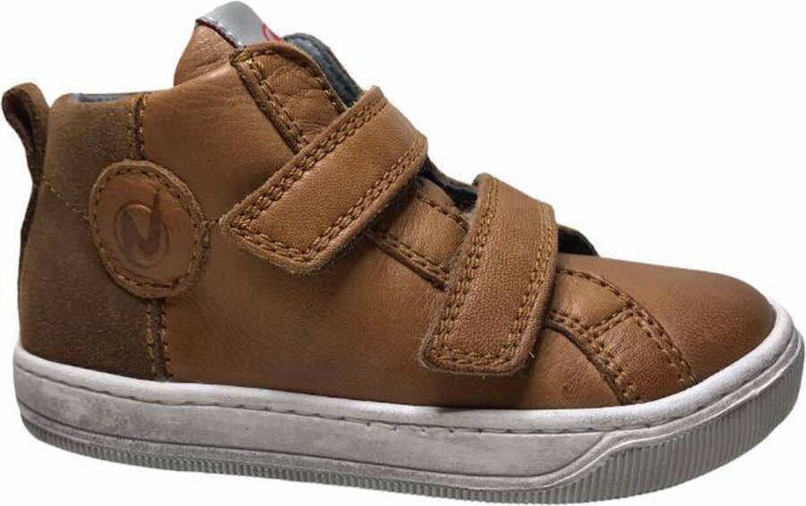 Naturino 2 velcro's cirkel lederen hoge sneakers Play Cognac mt 25 - Foto 6