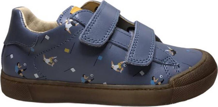 Naturino 2 velcro's voetballers bumper lederen sneakers Eindhoven blauw mt 31