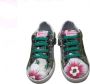 Naturino veter rits bloemen fruit print sneakers 5269 groen zilver - Thumbnail 2