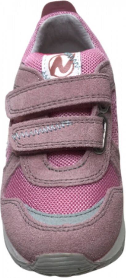 Naturino velcro's fuxia pijl lederen sportieve sneakers Crunch Roze grijs