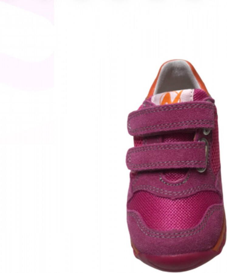 Naturino velcro's lederen sportieve sneakers Sammy fuxia orange