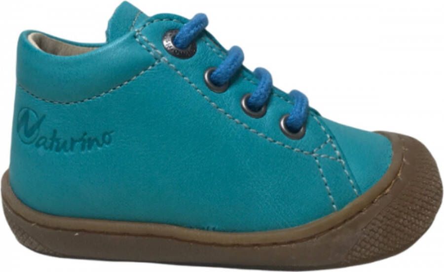 Naturino veter bumper effen lederen schoenen Cocoon turquoise