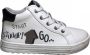 Naturino veter rits hoge lederen sneakers Kelp High Wit zwart - Thumbnail 1