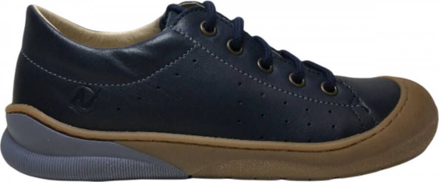 Naturino veter bumper lederen sneakers Gabby navy blauw