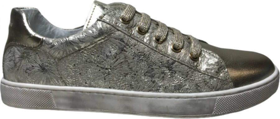 Naturino Veter rits bloemen lederen sneakers Hasselt goud