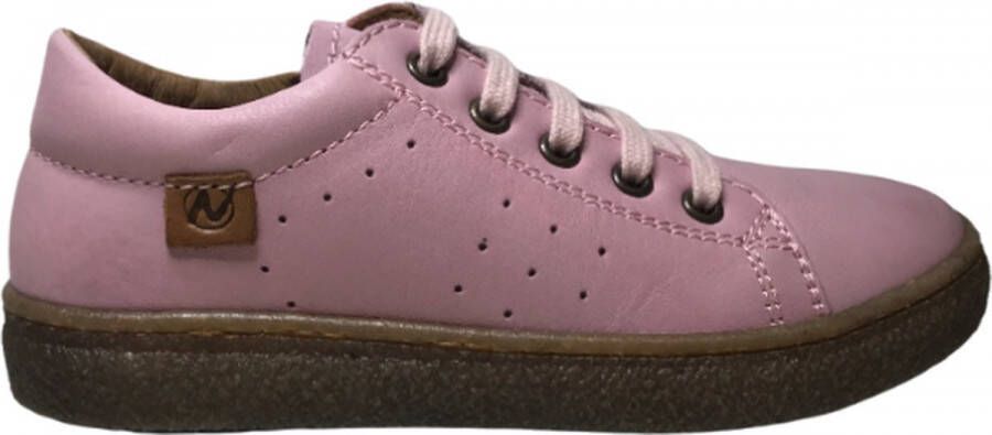 Naturino veter rits effen lederen sneakers Cycas Roze