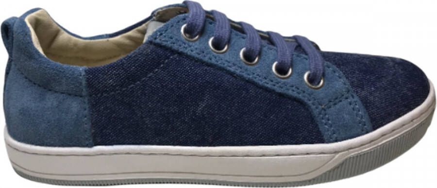 Naturino veters lederen jeans sneakers caleb navy