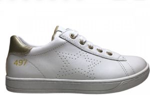 Naturino Veter rits effen lederen sneakers Drop wit goud