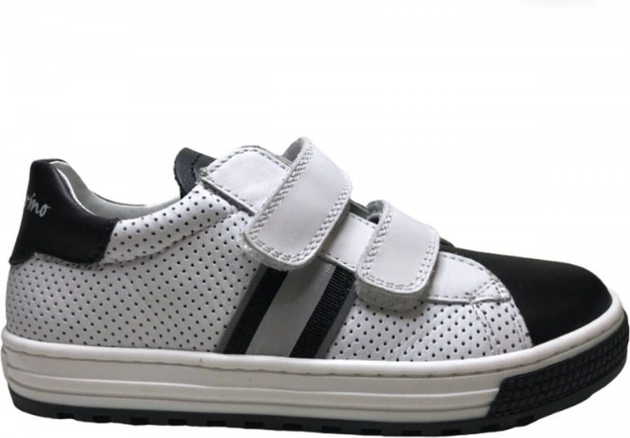 Naturino velcro's lederen sneakers Seam wit zwart