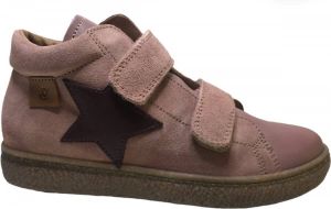 Naturino hoge lederen 2 velcro's bordo ster sneakers Albus Star roze